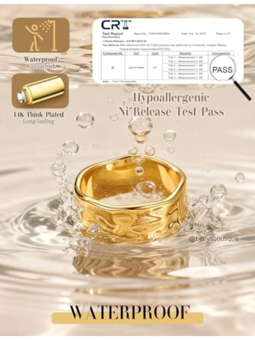 14K Gold Plated Chunky Stackable Ring Set for Women Non Tarnish Hypoallergenic